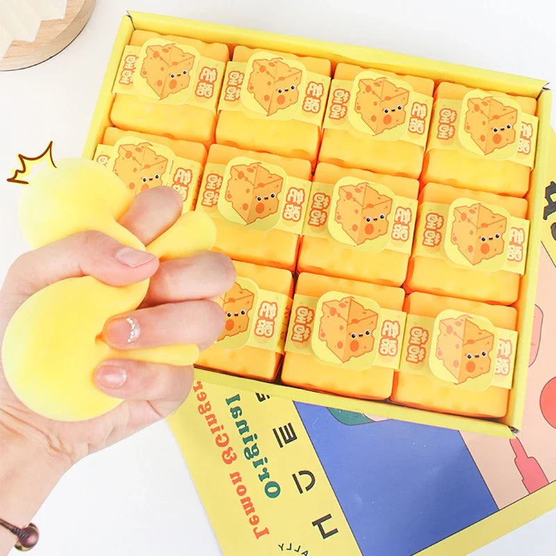 Squishy Square Cheese Stress Relief Toy | Slow Rebound Sensory Toy