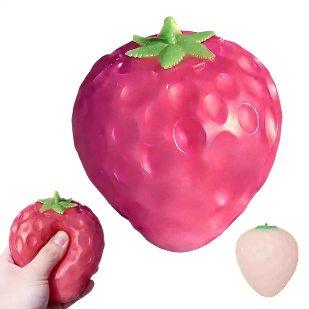 Color Changing Strawberry Squeeze Ball | Stress Relief Fidget Toy for Kids and Adults