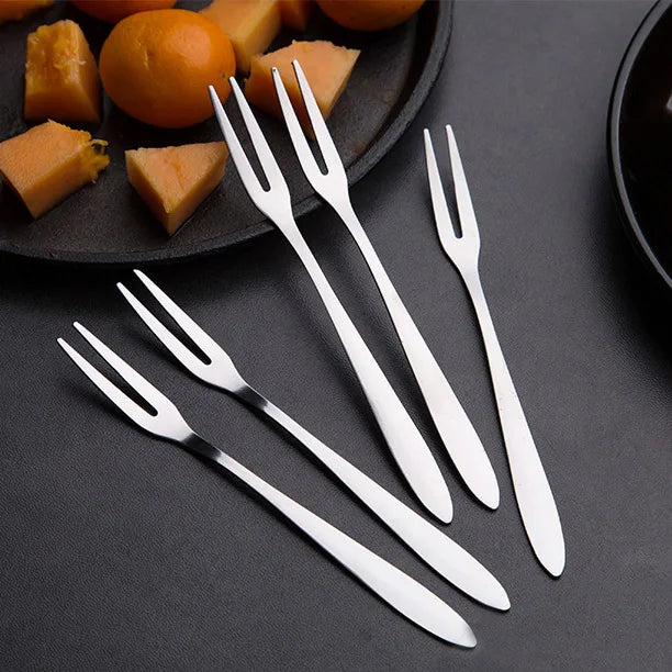20 Piece Stainless Steel Snail Fork Set | Two Tine Fruit Dessert Fork for Parties