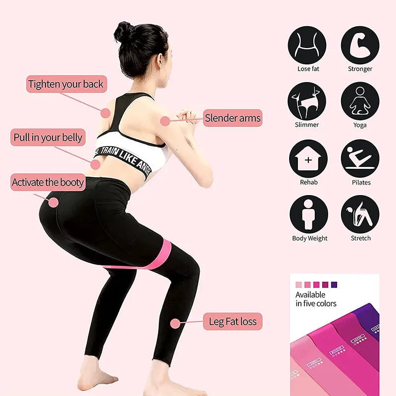 Resistance Loop Exercise Bands Set | 5 Levels Elastic Bands for Strength Training