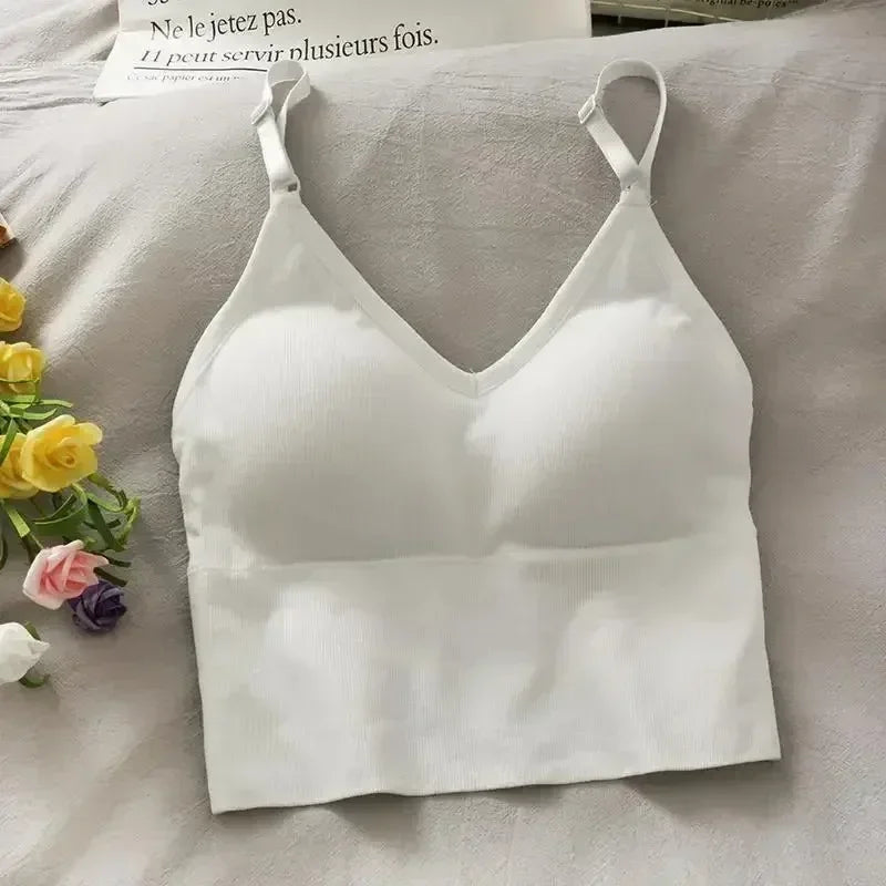 Womens Tops Sexy Tank Top Women Built in Bra Solid Color Camis for