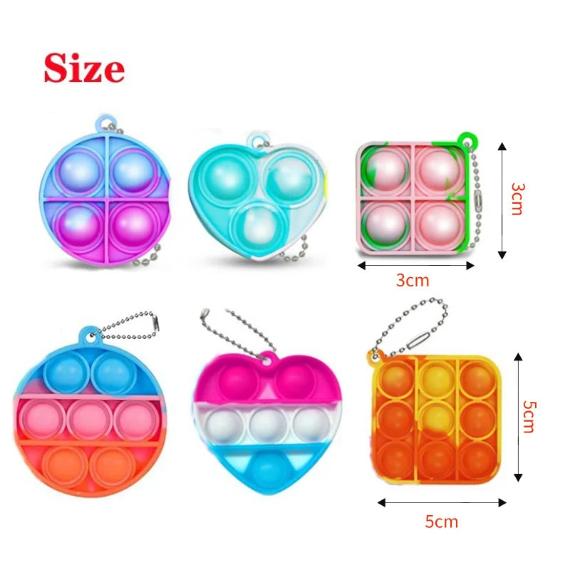 Pop Keychains Fidget Toys Bulk | Stress Relief Sensory Prizes for Classroom