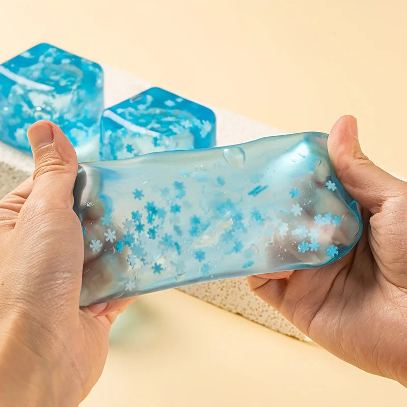 Snowflake Ice Cube Squishy Toy | Stress Relief Ball for Adults