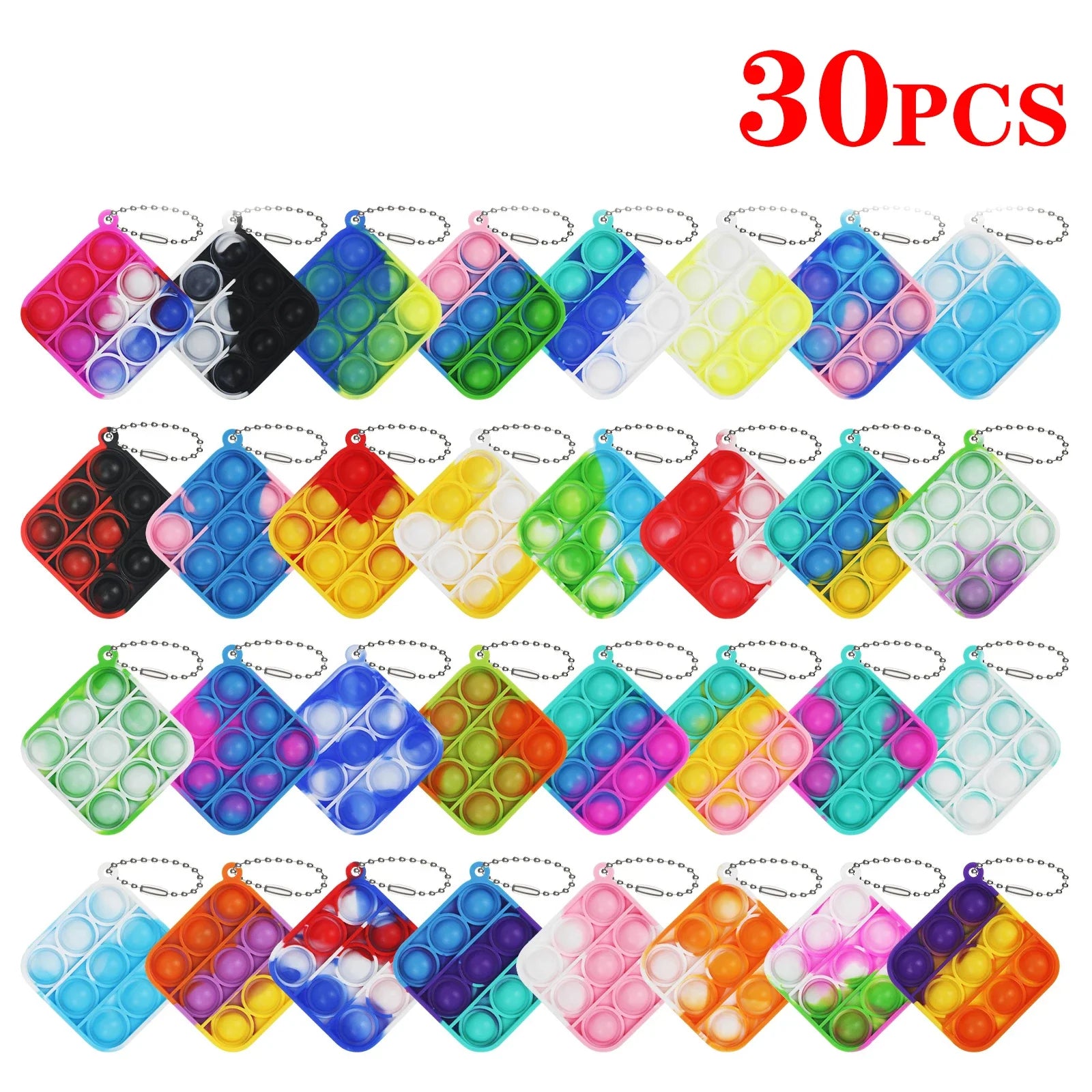 Pop Keychains Fidget Toys Bulk | Stress Relief Sensory Prizes for Classroom