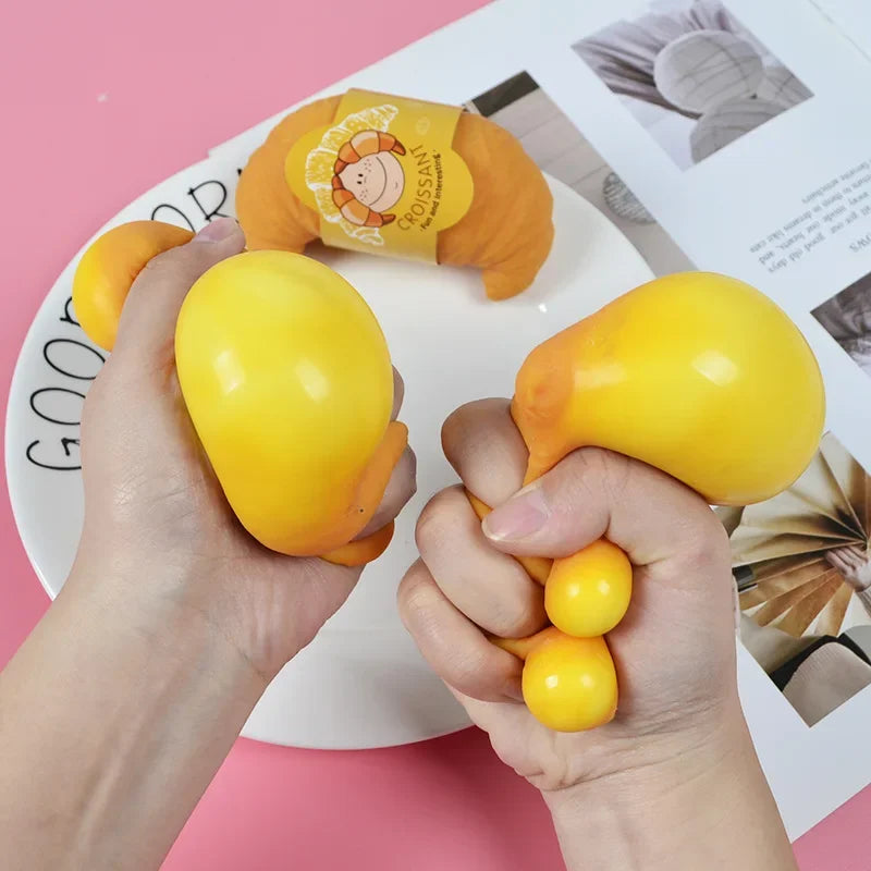 Fun Realistic Croissant Squishy Toy | Cute Stress Relief Fidget Toy