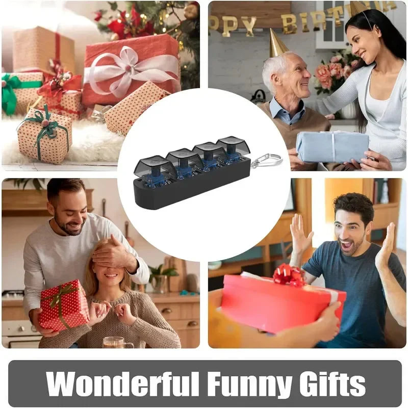 Four Button Finger Keychain | Mechanical Keyboard Decompression Toy for Office Stress Relief