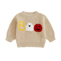 Baby Halloween Sweatshirt | Ghost & Skull Embroidery Toddler Top