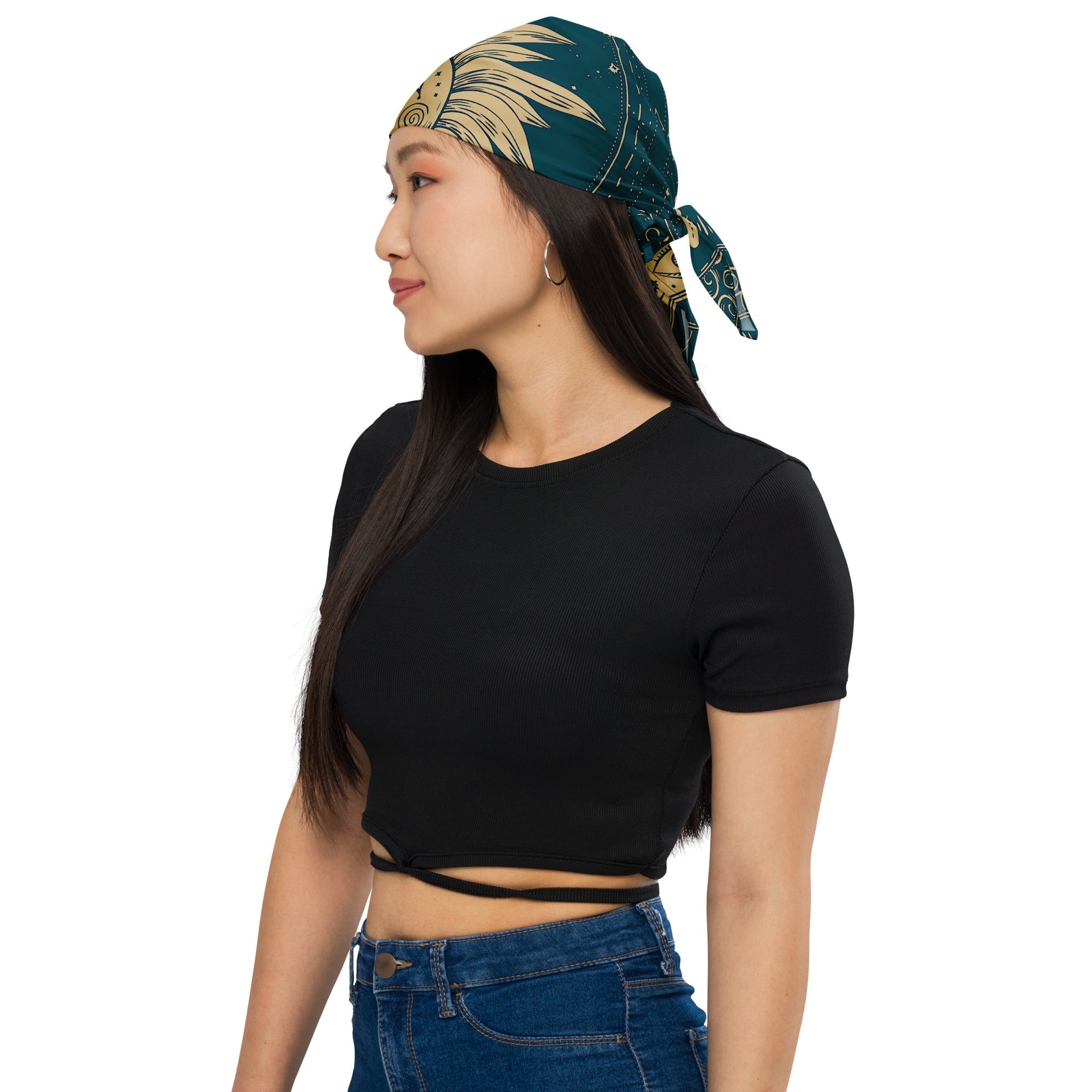 Boho Tarot Rave Bandana Reversable Face Mask for Music Festivals