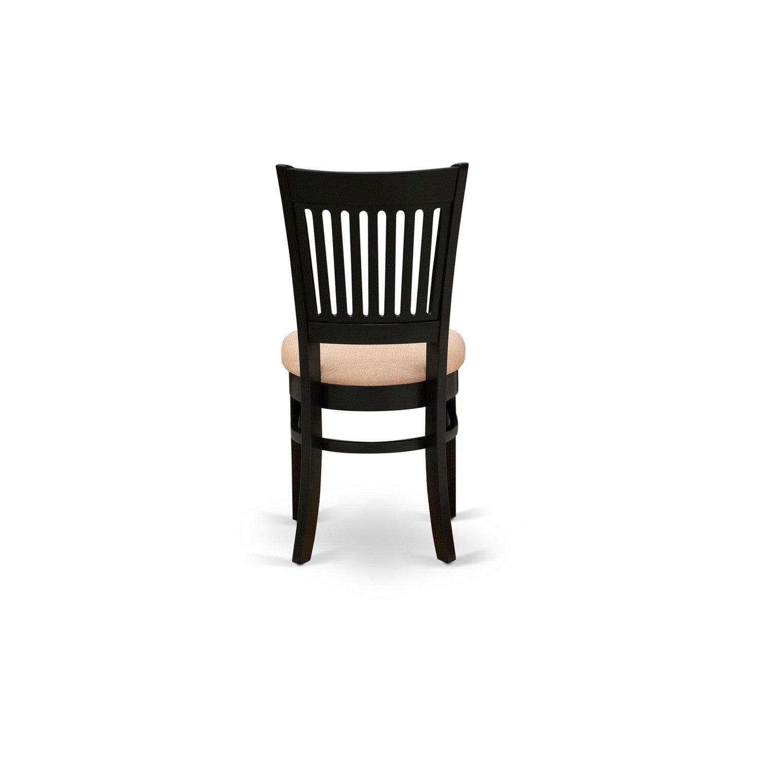 EAST WEST FURNITURE - ANVA5-BLK-C - 5-Pc Dinette Room Set- 4 Wooden Chair and Modern dining room table - Linen Fabric Seat and Slatted Chair Back (Black Finish)