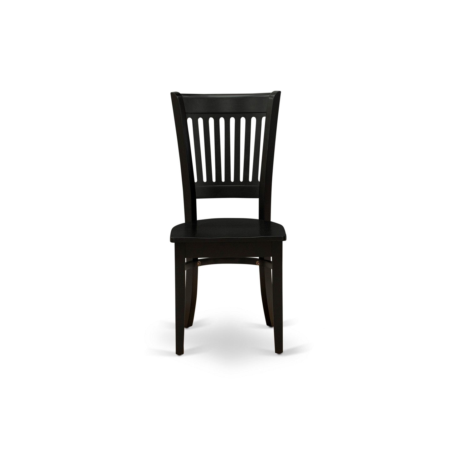 EAST WEST FURNITURE - ANVA5-BLK-W - 5-Pc Dining Room Table Set- 4 dining room chairs and Dining Room Table - Wooden Seat and Slatted Chair Back (Black Finish)