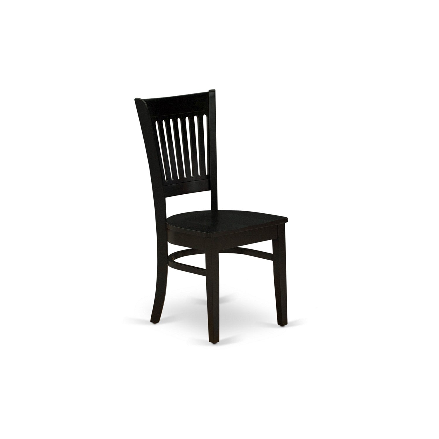 EAST WEST FURNITURE - ANVA5-BLK-W - 5-Pc Dining Room Table Set- 4 dining room chairs and Dining Room Table - Wooden Seat and Slatted Chair Back (Black Finish)