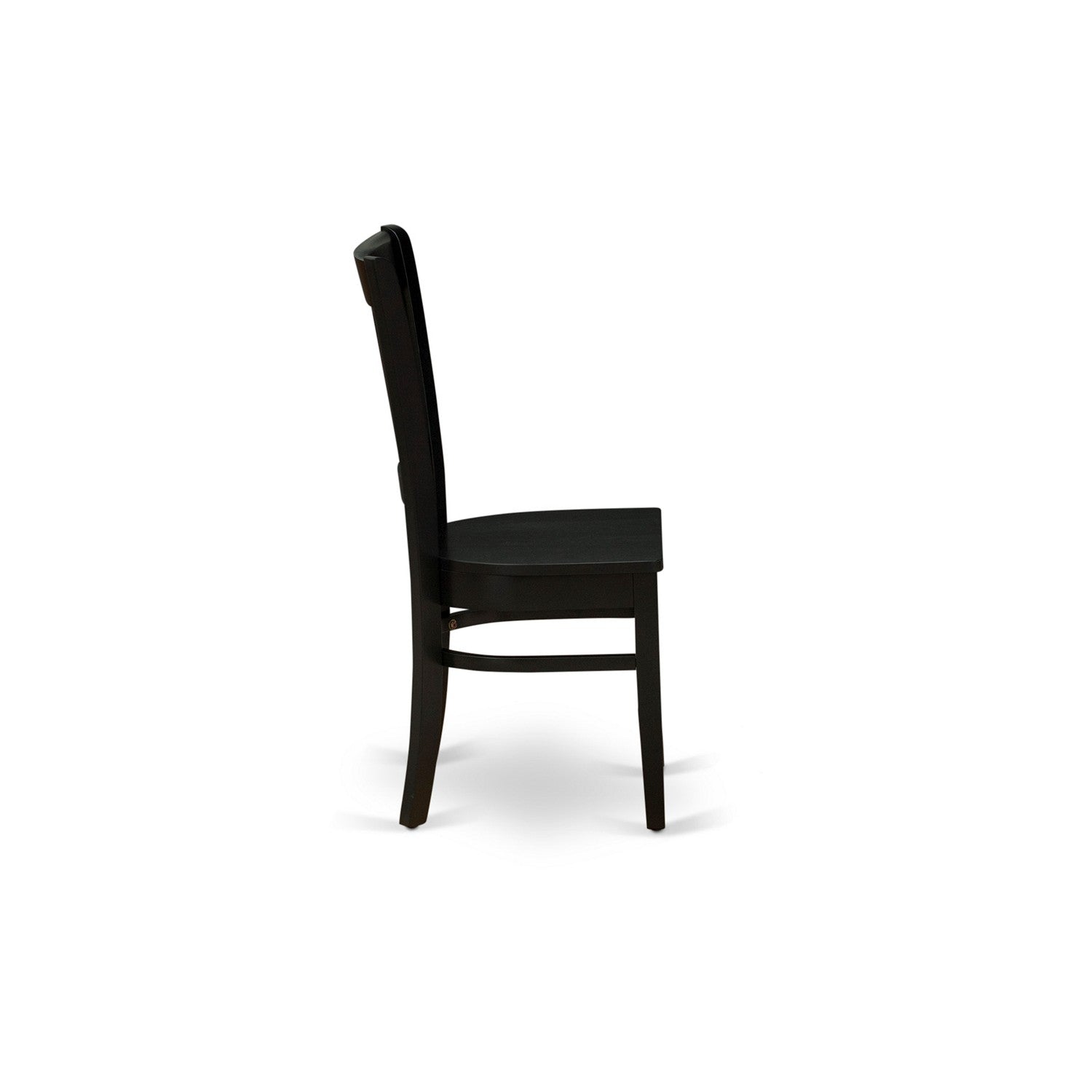 EAST WEST FURNITURE - AMVA5-BLK-W - 5-Piece Kitchen Dining Set- 4 Dining Chair and Modern Round Dining Table - Wooden Seat and Slatted Chair Back (Black Finish)