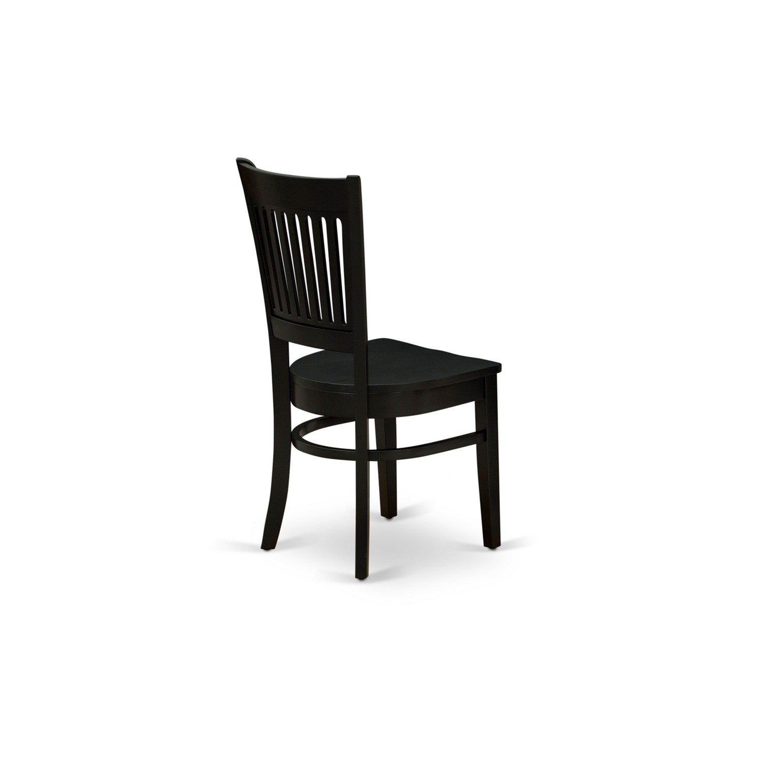 EAST WEST FURNITURE - ANVA5-BLK-W - 5-Pc Dining Room Table Set- 4 dining room chairs and Dining Room Table - Wooden Seat and Slatted Chair Back (Black Finish)