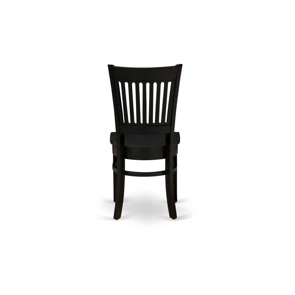 EAST WEST FURNITURE - AMVA3-BLK-W - 3-Pc Dinette Room Set- 2 Modern Dining Room Chair and Kitchen Dining Table - Wooden Seat and Slatted Chair Back (Black Finish)