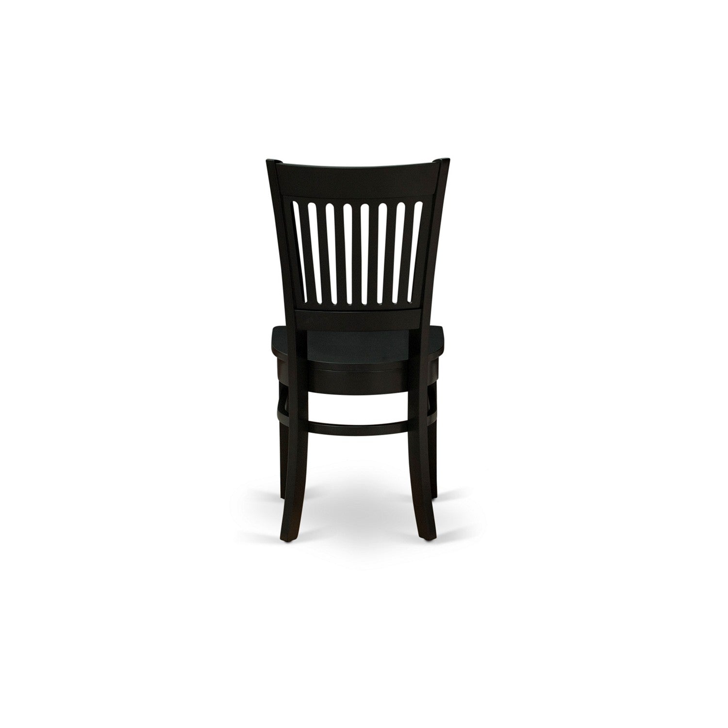 EAST WEST FURNITURE - ANVA5-BLK-W - 5-Pc Dining Room Table Set- 4 dining room chairs and Dining Room Table - Wooden Seat and Slatted Chair Back (Black Finish)