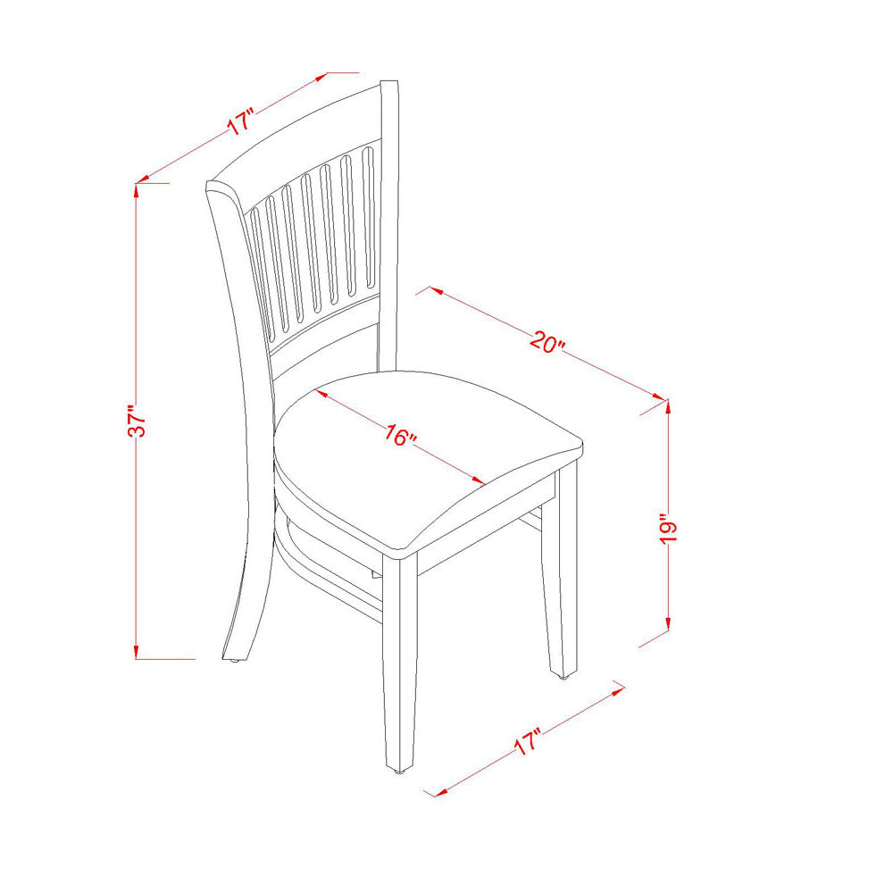 EAST WEST FURNITURE - ANVA3-LWH-C - 3-Pc Dining Room Table Set- 2 Wooden Chairs and Round Dining Table - Linen Fabric Seat and Slatted Chair Back (linen white Finish)