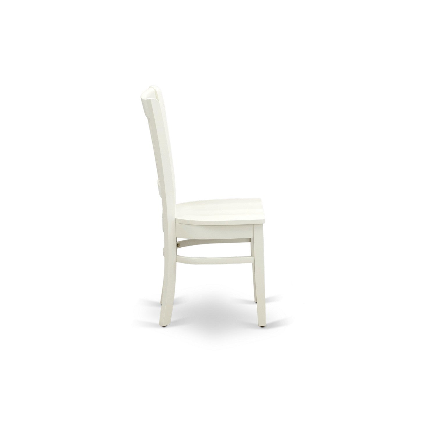 EAST WEST FURNITURE - ANVA3-LWH-W - 3-Pc Kitchen Dining Table Set- 2 Modern dining room chairs and Dining Room Table - Wooden Seat and Slatted Chair Back (linen white Finish)