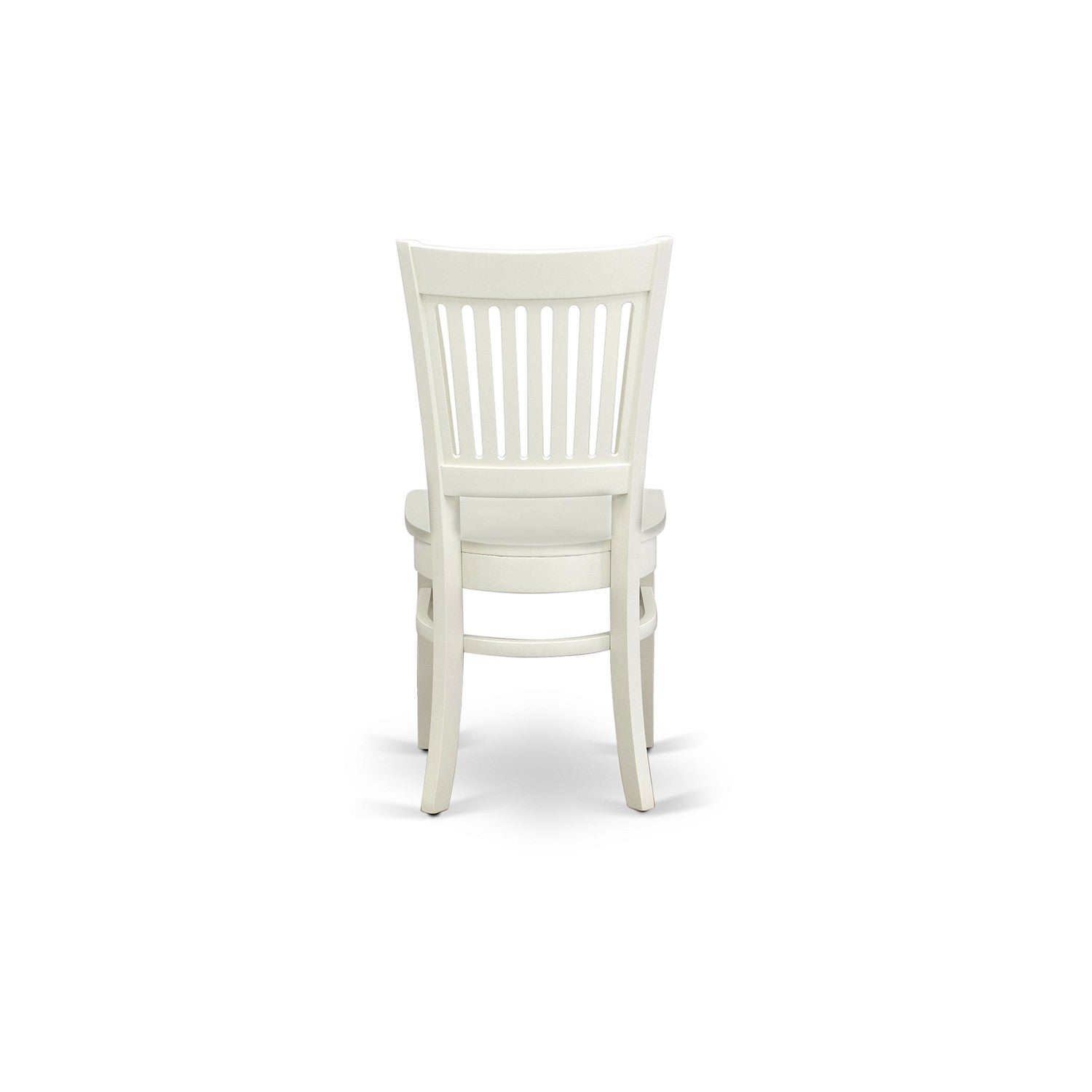 EAST WEST FURNITURE - AMVA3-LWH-W - 3-Pc Dining Room Table Set- 2 Dining Room Chair and Dining Table - Wooden Seat and Slatted Chair Back (linen white Finish)