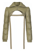 Vegan Leather Puffer Sleeve Only Jacket