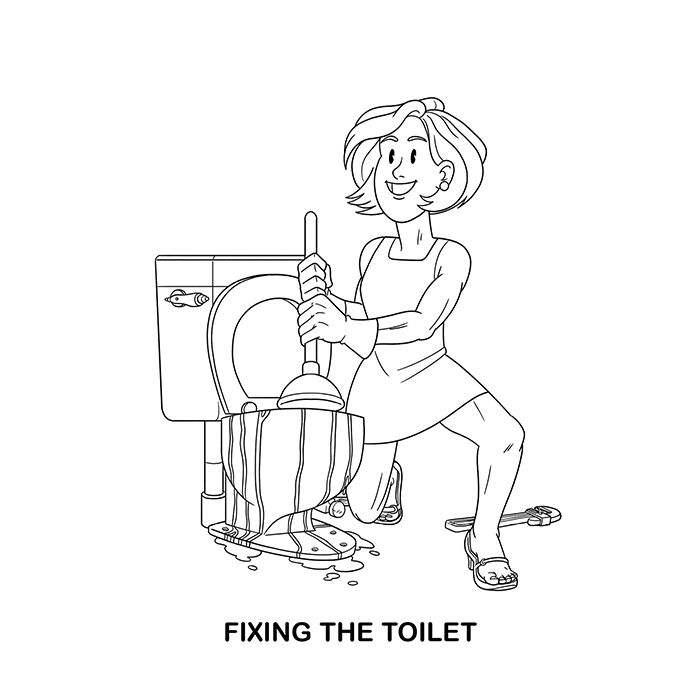 Wood Rocket Adults Doing Adult Shit Coloring Book