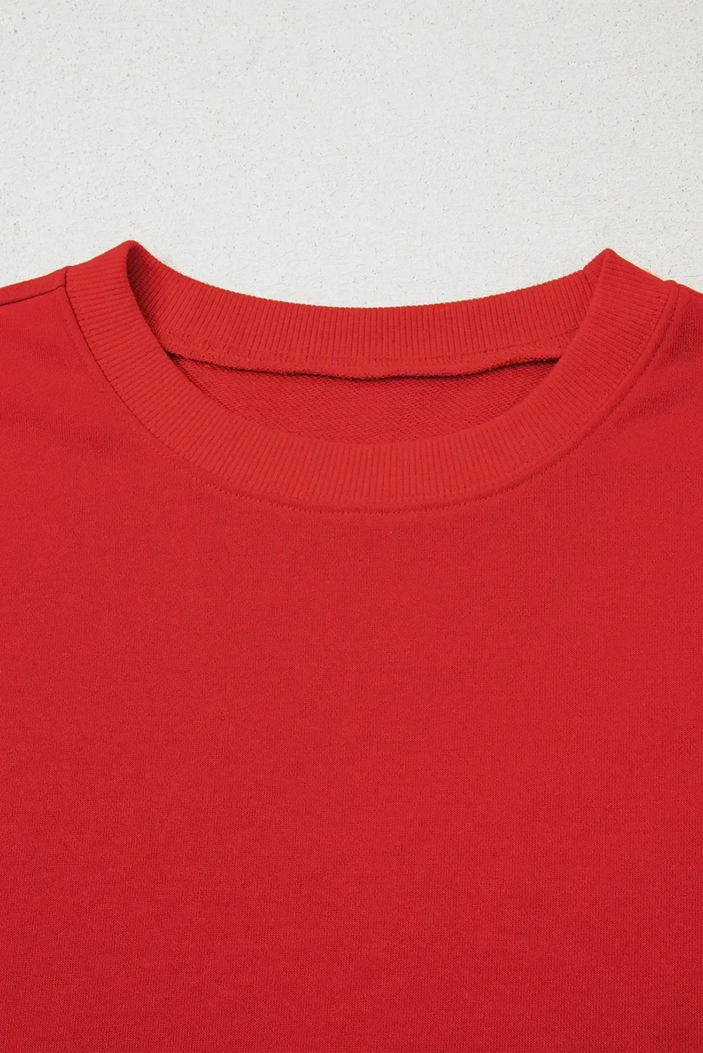Fiery Red Striped Sleeve Loose Fit Sweatshirt - Femstylo