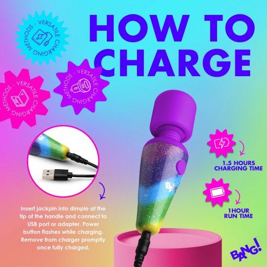 Bang! Rainbow Mini Silicone Wand Vibrator