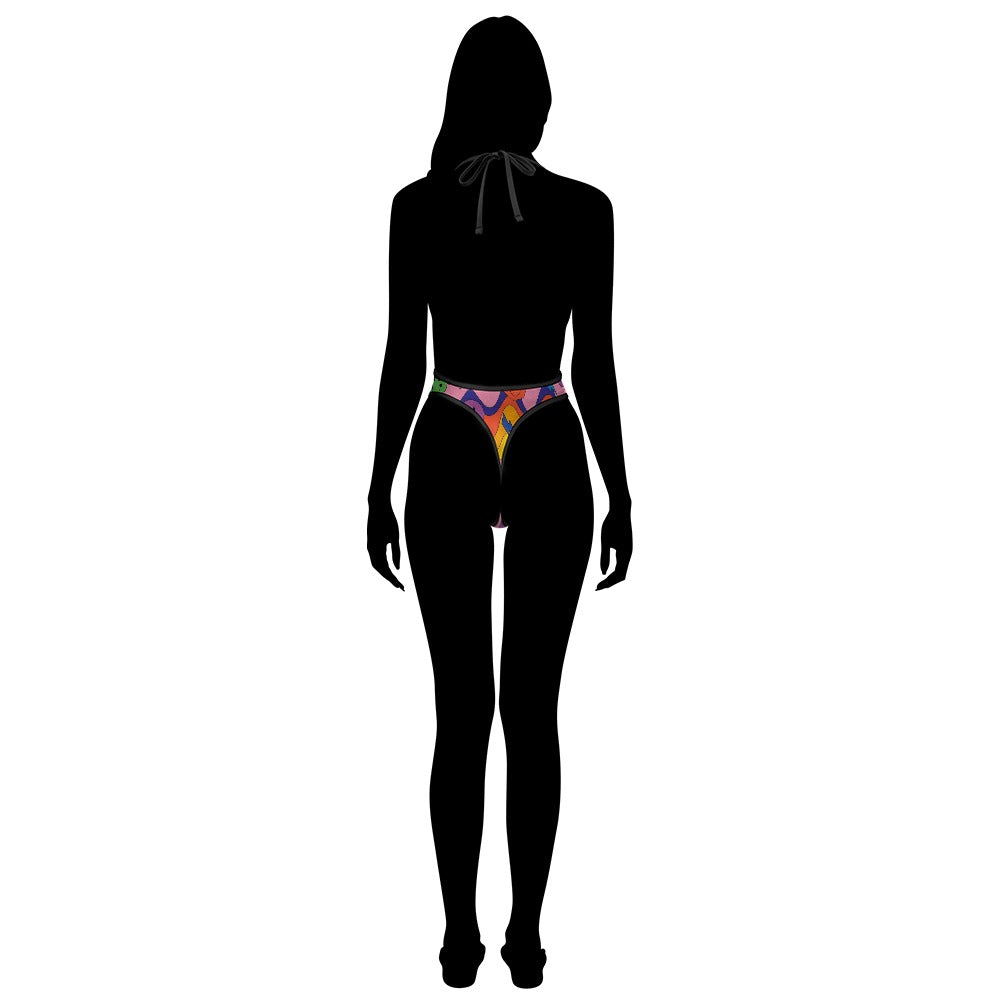 Sexy Swimsuit Women's Extreme One-Piece Mesh Revealing Swimwear Deep V Cleavage Thong Bottom Booty Quick Dry Tie-On Bathing Suit