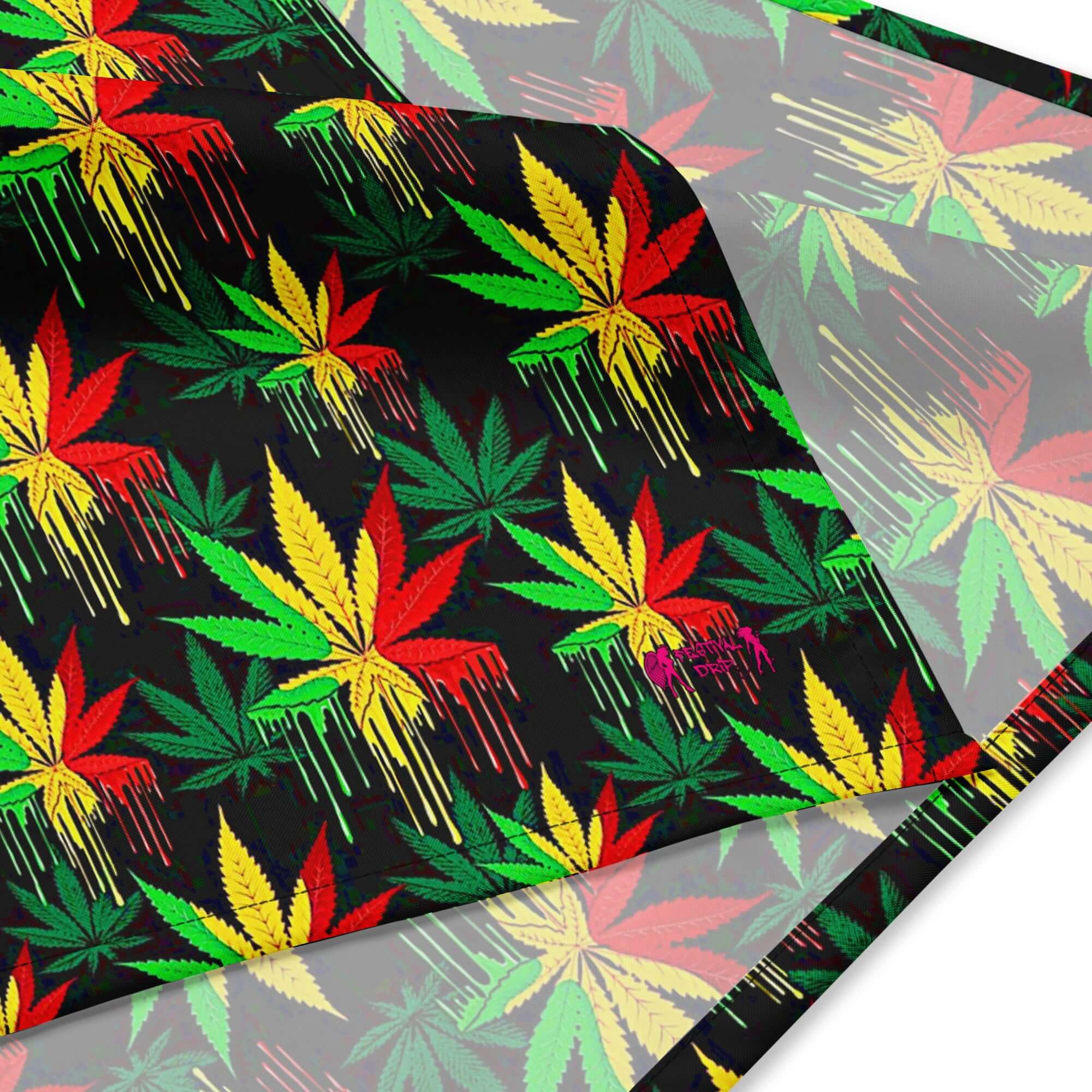 Weed Print 420 Rave Bandana Reversible Face Dust Mask for Music Festivals