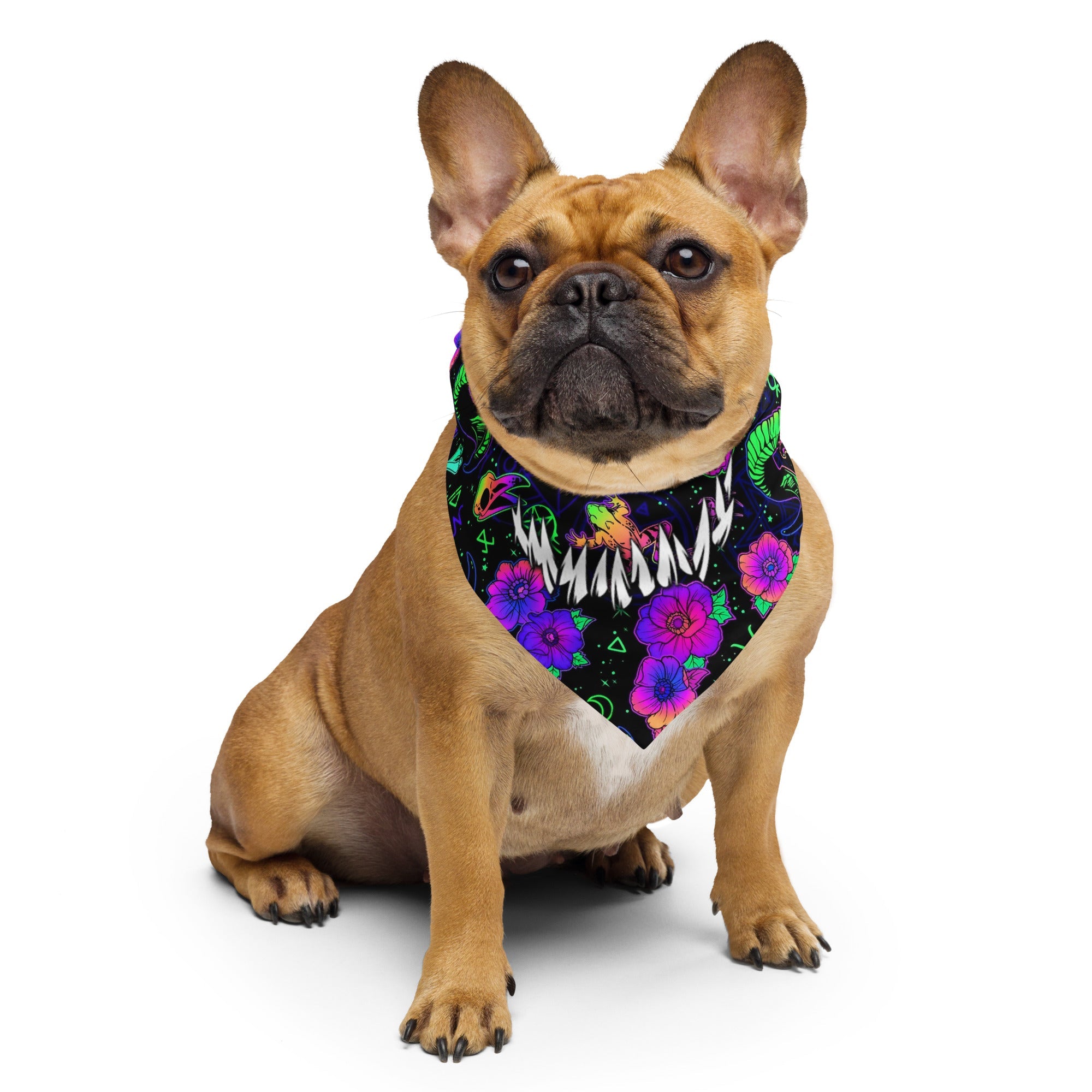 Psychedelic Fangs Rave Bandana Reversible Dust Face Mask for Music Festivals