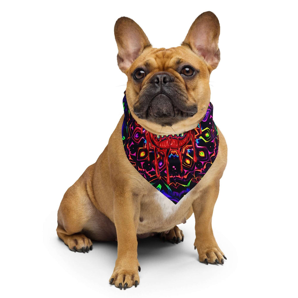 Psychedelic Crazy Mouth Rave Bandana Reversible Face Dust Mask for Music Festivals
