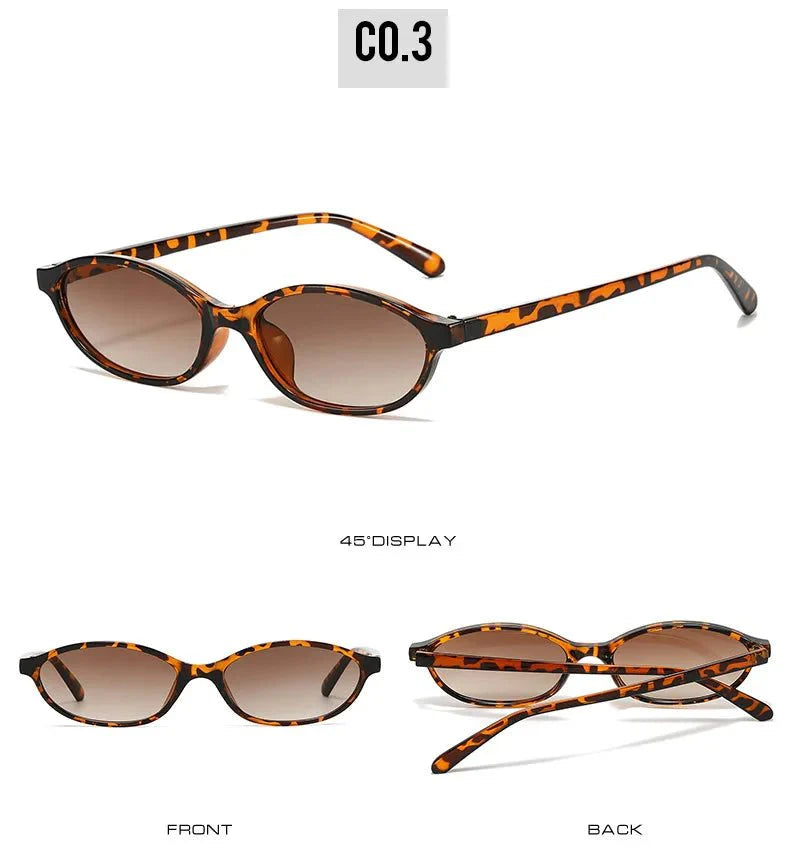 Leopard Brown Oval Sunglasses – Retro UV protection Small Frame Eyewear