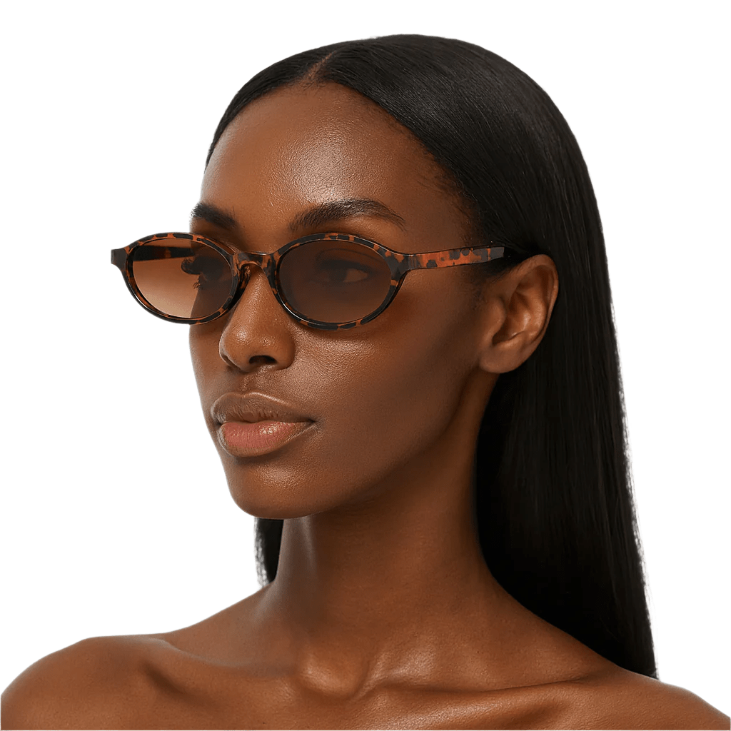Leopard Brown Oval Sunglasses – Retro UV protection Small Frame Eyewear