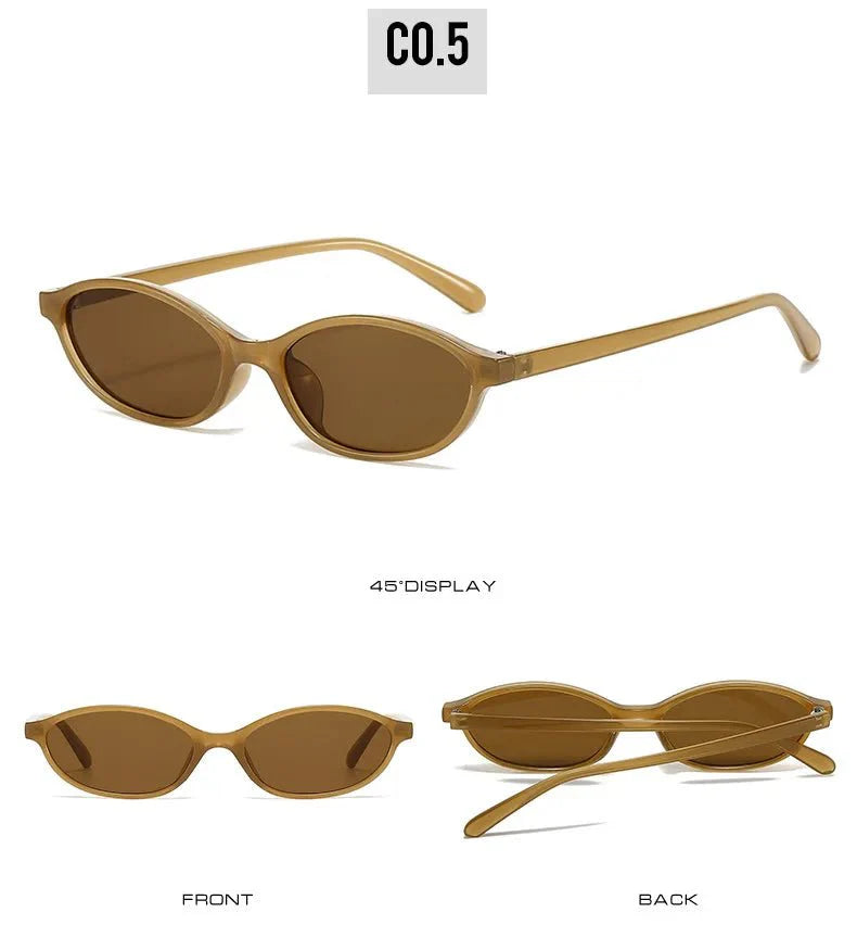 Leopard Brown Oval Sunglasses – Retro UV protection Small Frame Eyewear