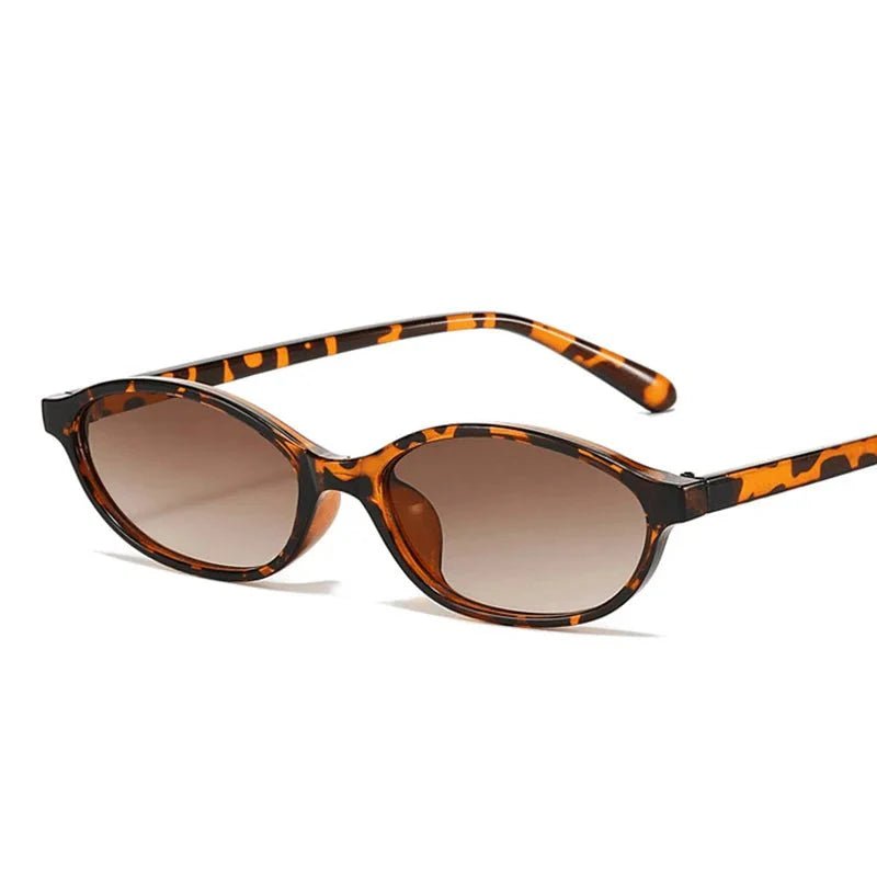 Leopard Brown Oval Sunglasses – Retro UV protection Small Frame Eyewear