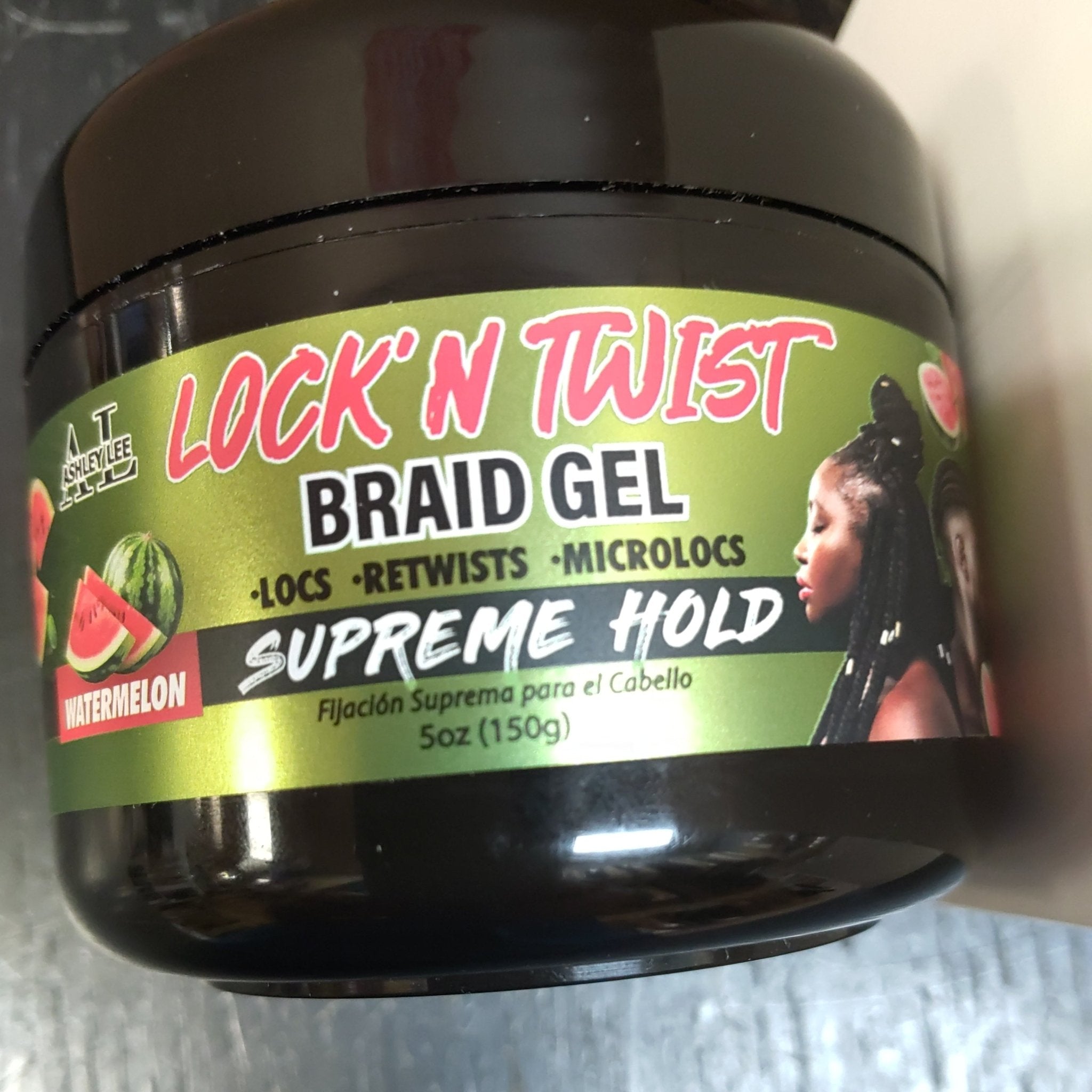 ashley lee lock n.twist braid gel watermelon scent 5 oz