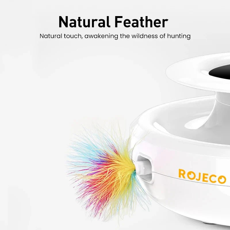2-in-1 Smart Cat Toy Set | Automatic Feather Teaser and Fun Ball Interactive Toy