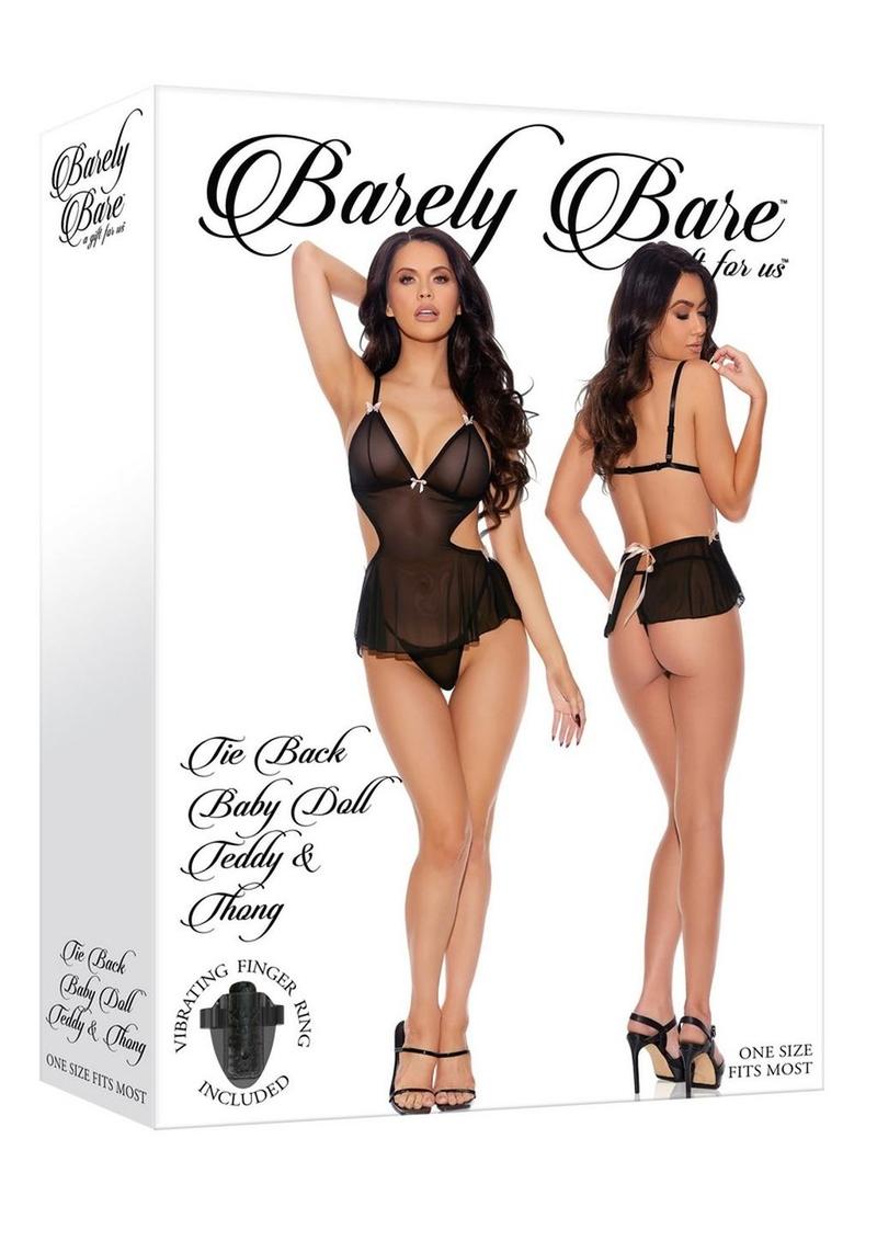 Tie Back Baby Doll Teddy And Thong