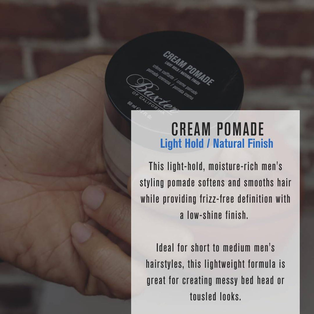 Baxter 0f California  Baxter of California Cream Pomade for Men | Natural Finish | Light Hold | Hair Pomade