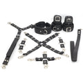 11-Piece Cowhide Leather Bondage Kit Collar, Ankle & Wrist Cuffs, Hogties, Leash & Connectors | Couples BDSM Set