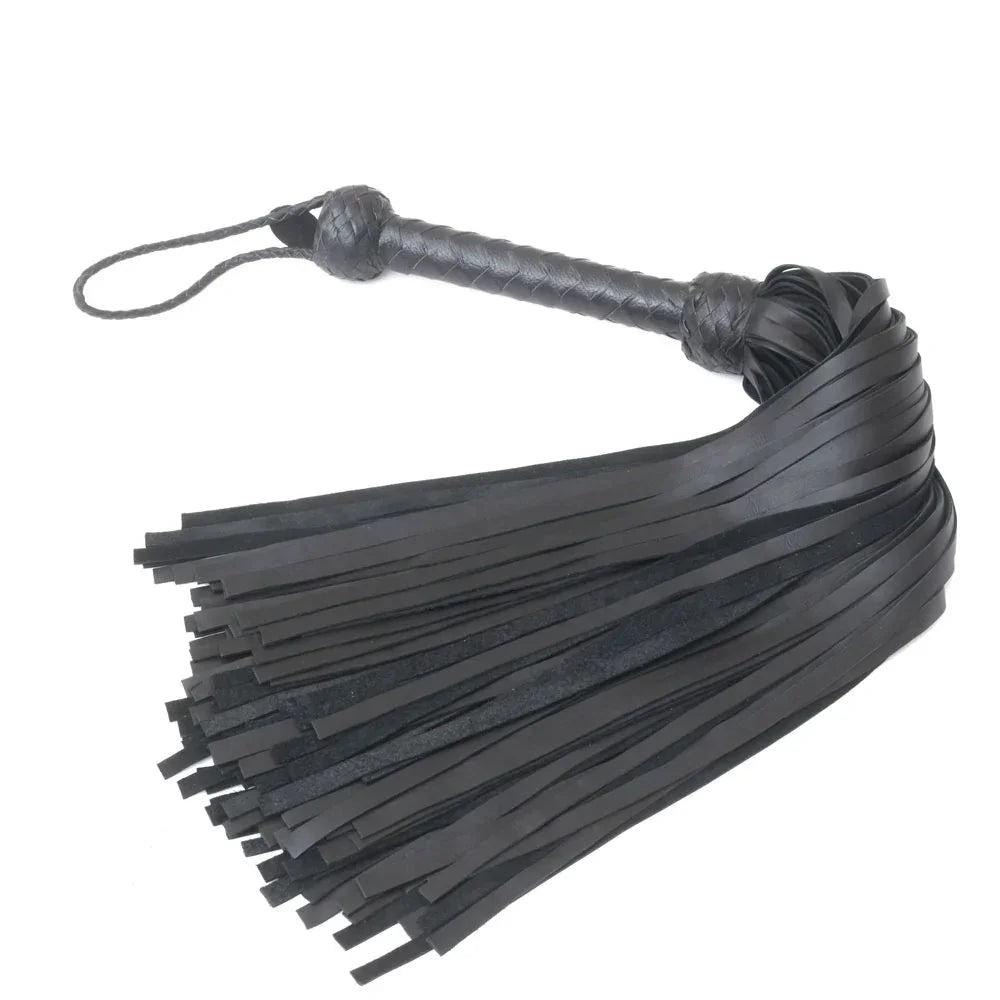 Cowhide Black Leather Flogger – 100 Falls Flogger Whip | Leather Bond