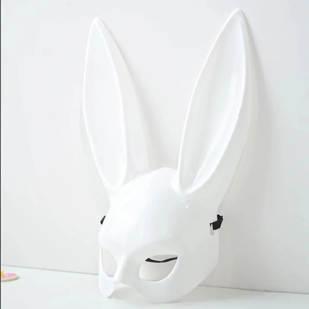 Black and White Rabbit Mask – Long Ears Bunny Cosplay