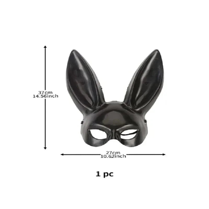 Black and White Rabbit Mask – Long Ears Bunny Cosplay