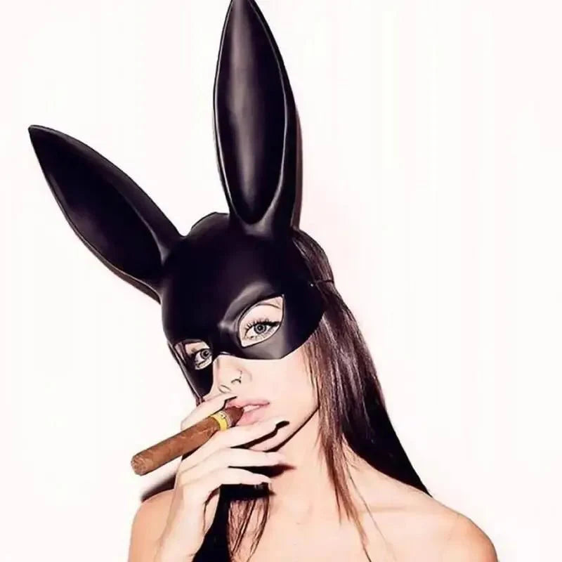 Black and White Rabbit Mask – Long Ears Bunny Cosplay