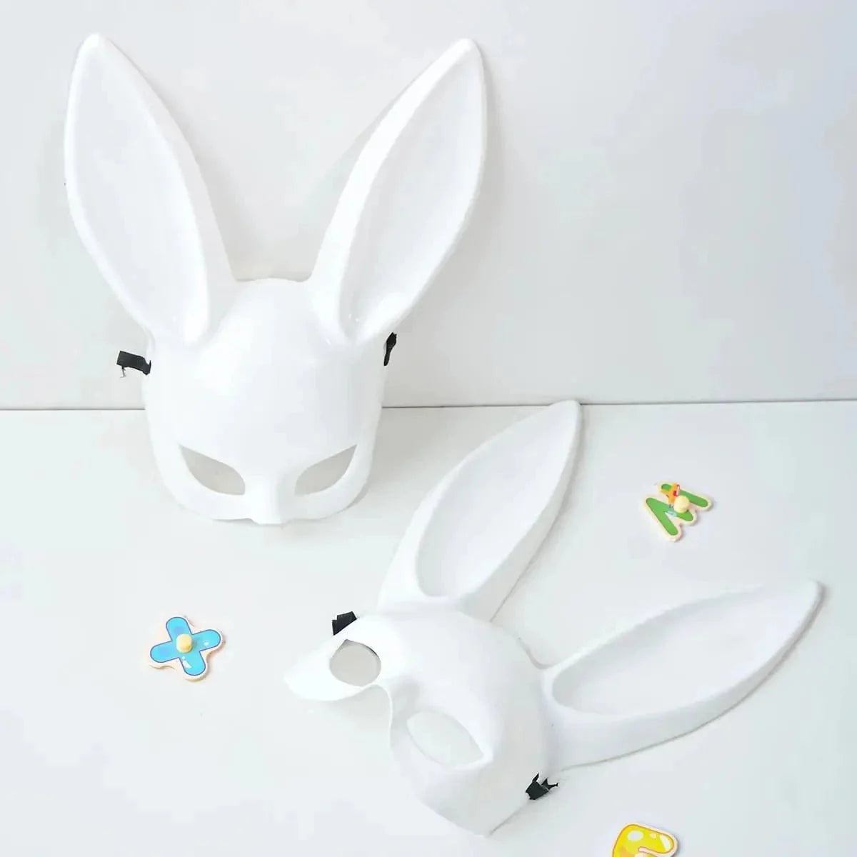 Black and White Rabbit Mask – Long Ears Bunny Cosplay