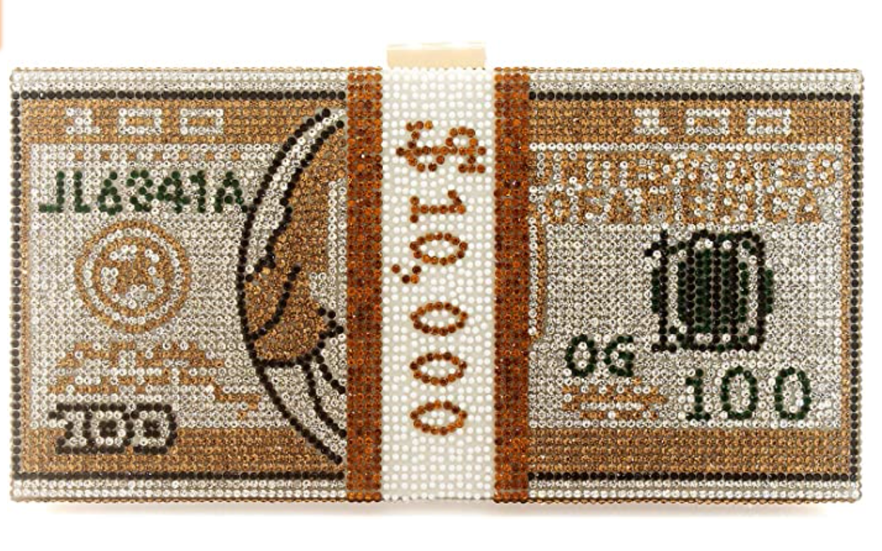 Bling Money Bag Clutch -Gold