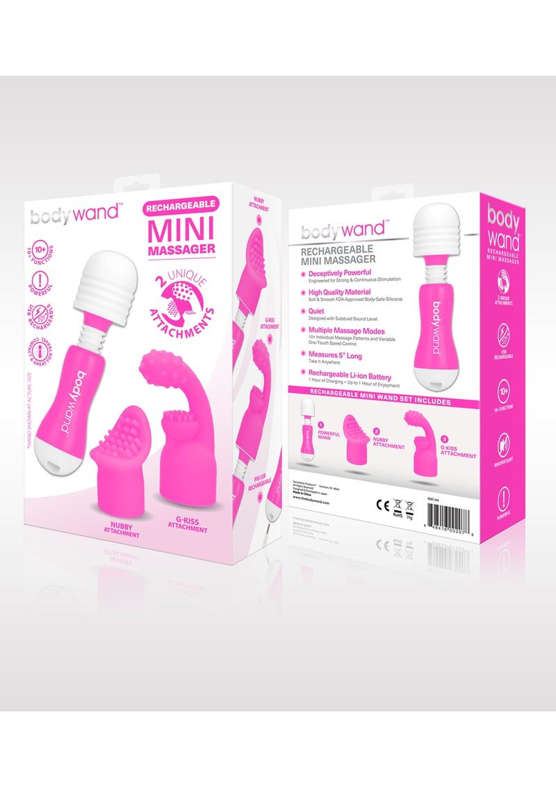 Bodywand Rechargeable Mini Massager Dual Attachment Power Wand