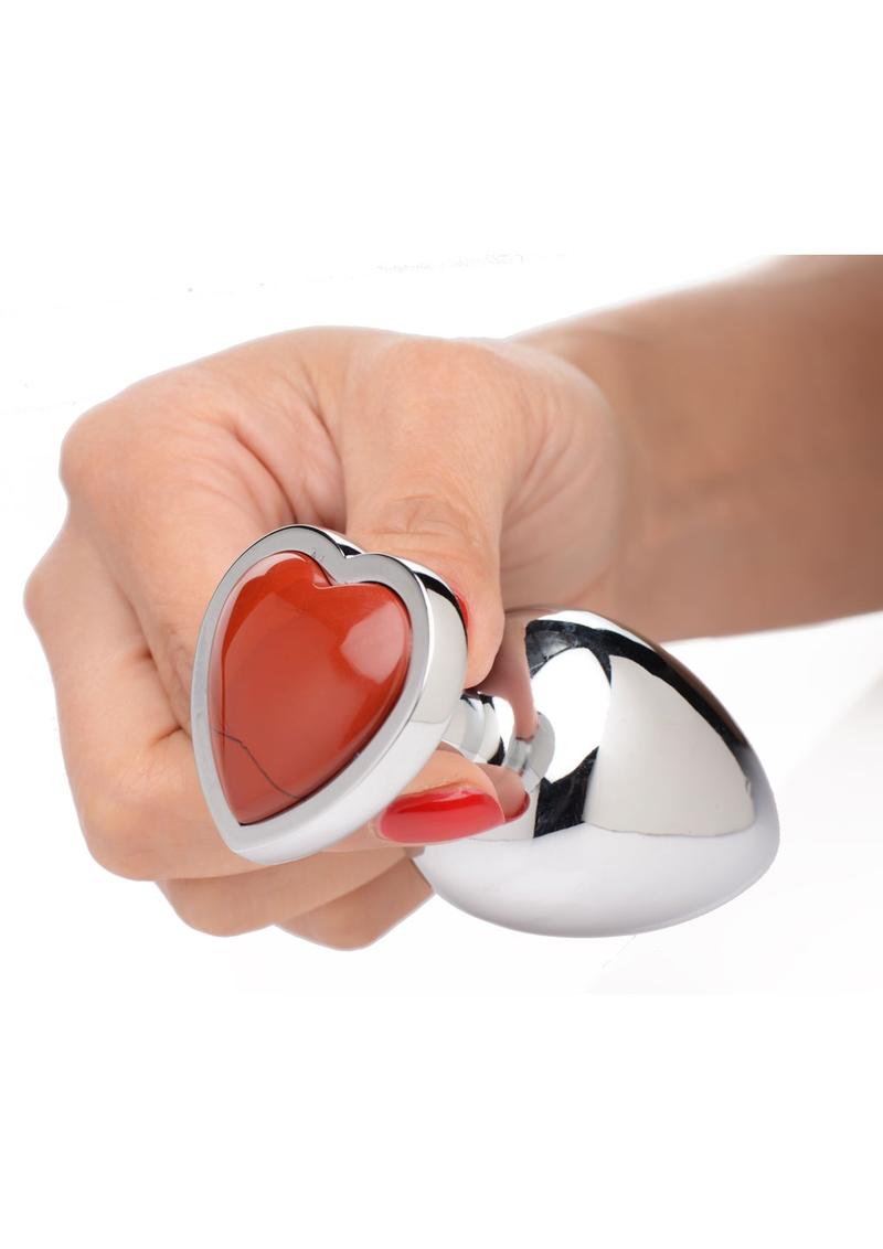 Booty Sparks Gemstones Red Jasper Heart  Anal Plug
