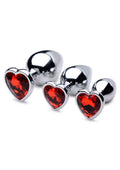 Booty Sparks Red Heart Gem Anal Plug Set