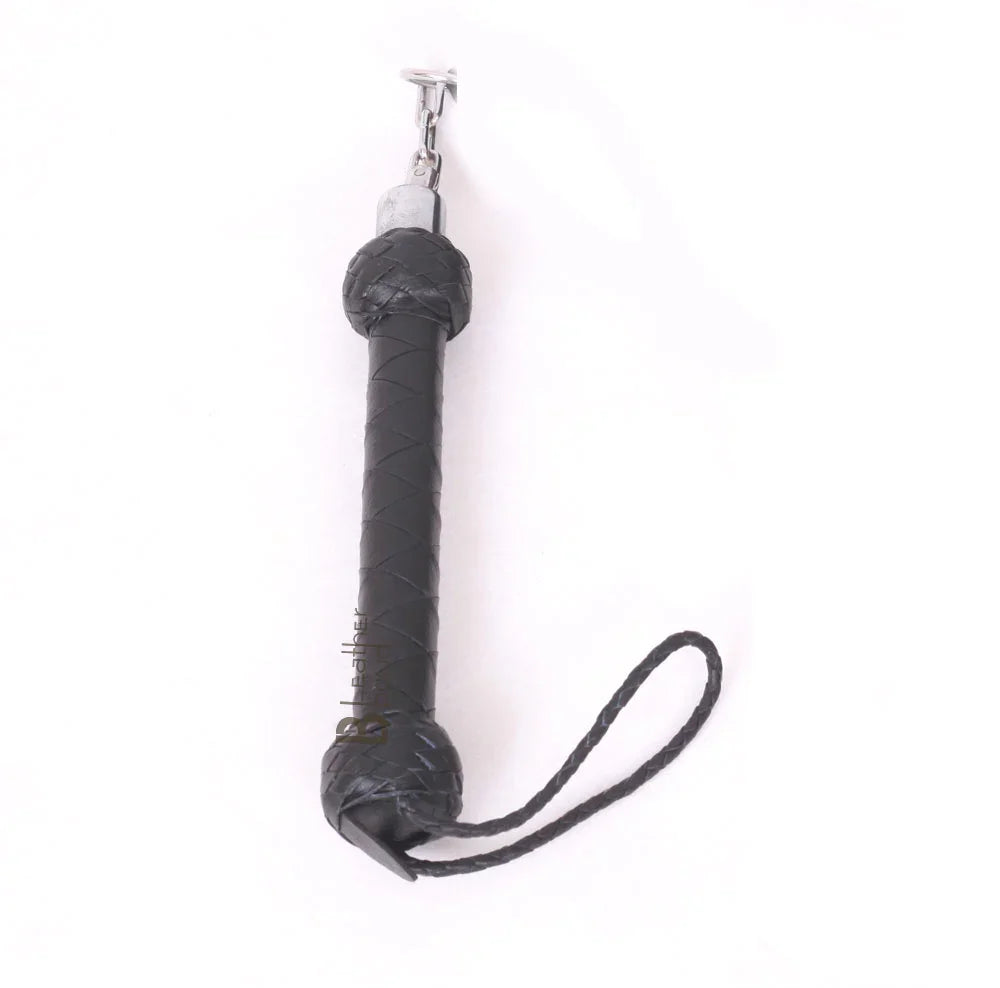 Real Cowhide Suede Leather Black Nunchaku Flogger 25 Falls and Swivel Handle | Handcrafted BDSM Impact Whip