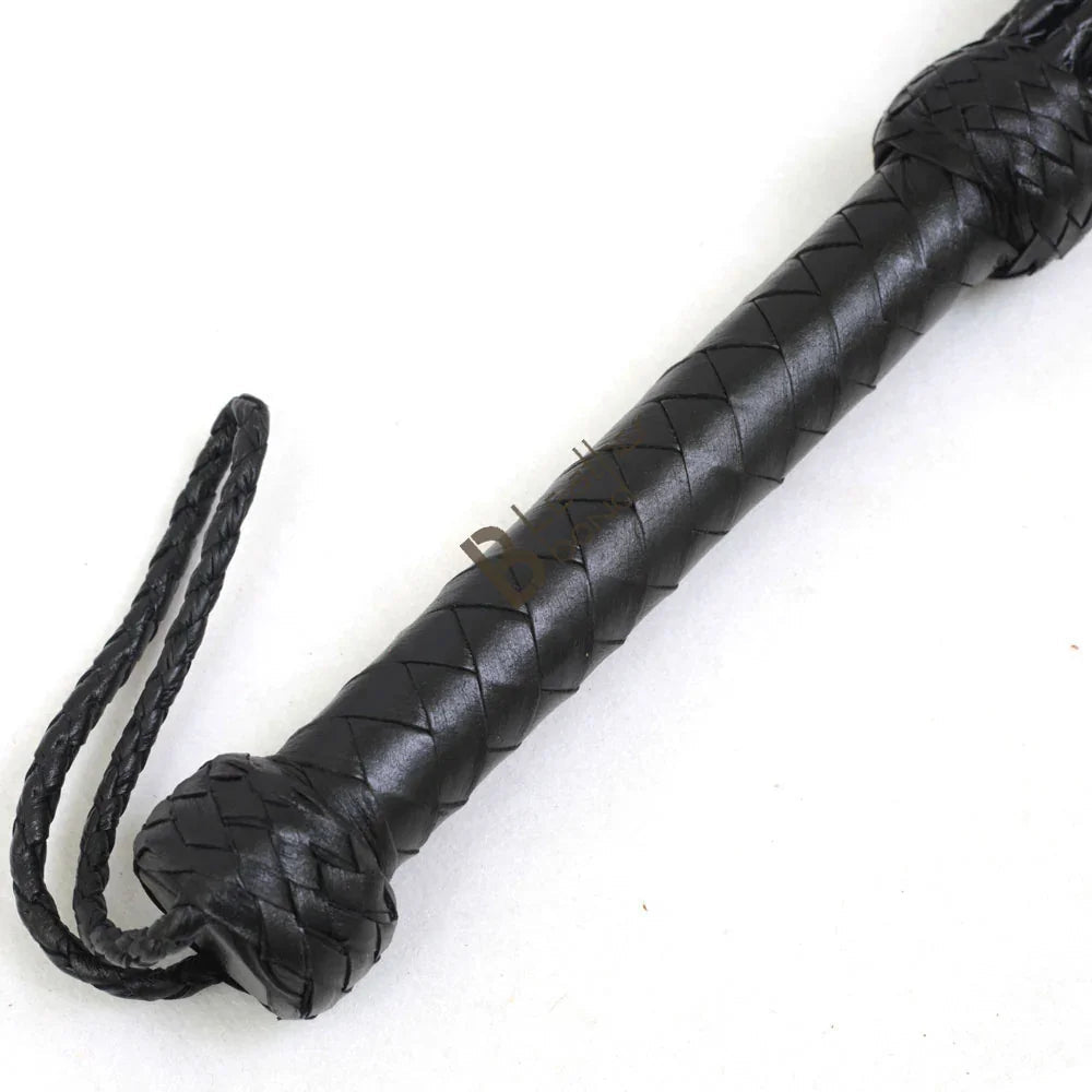 ❤️ Real Cowhide Leather Cat-o-Nine Tails Flogger 9 Braided Red Heart Falls | Heavy Duty Handmade BDSM Whip